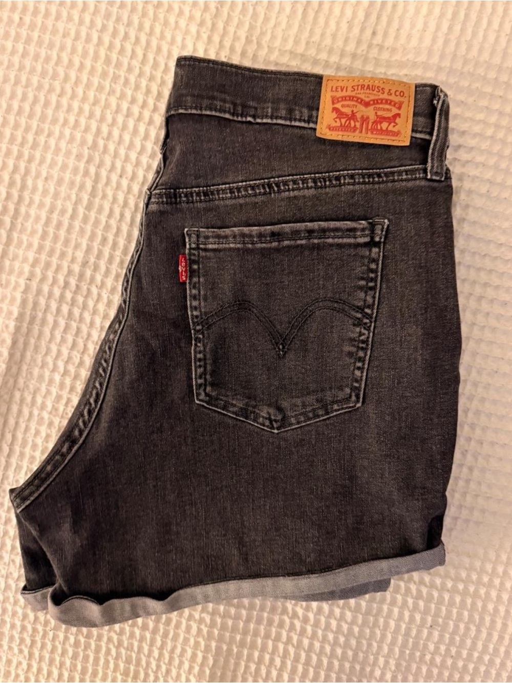 Levi's Women’s Washed Black Jean Shorts